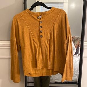 Madewell Texture and Thread, Yellow Mustard Cord long sleeve top